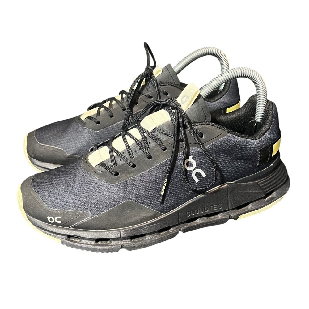 On Cloudnova Form Women 8 Black Hay Running Shoes Low Top Sneakers